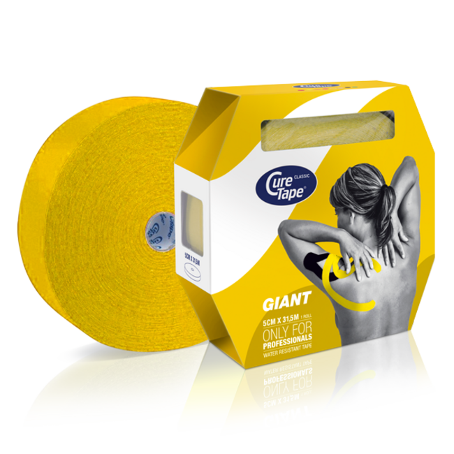 CureTape Kinesiology Tape Giant Yellow 5cm x 31.5m 1 Piece