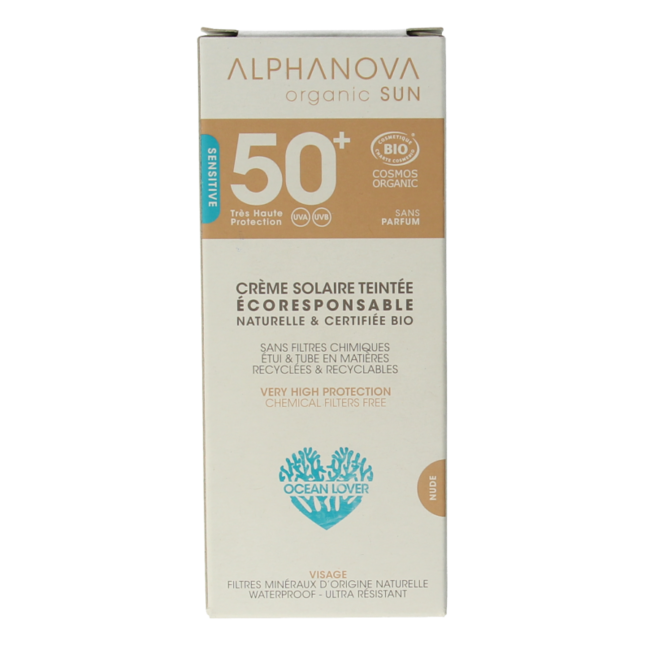Alphanova Sun Crema Solare Colorata Anti-Allergia Solare SPF50 50 Grammi