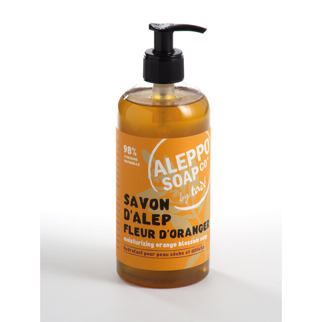 Sapone di Aleppo Liquido con Pompa, Arancia 500 Millilitri