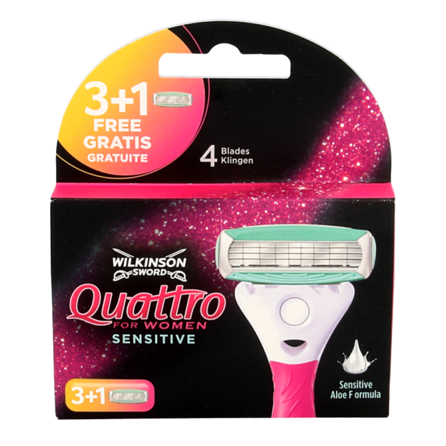Wilkinson Quattro Woman Sensitive Klingen 3 + 1 4 Stück