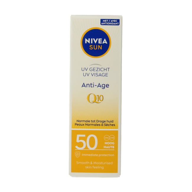 Nivea Sun krem do twarzy przeciwstarzeniowy Q10 SPF50 50 mililitrów