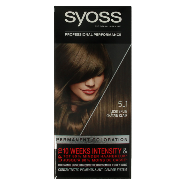 Syoss Color 5-1 Castano Chiaro Tinta per Capelli 1 Set