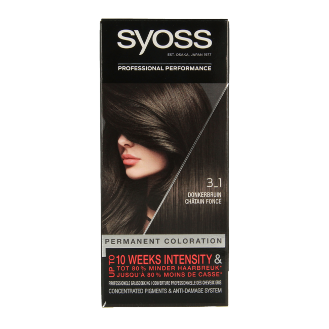 Syoss Color baseline 3-1 donkerbruin haarverf  1 Set