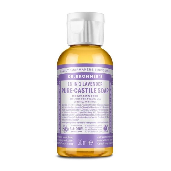 Jabón líquido de lavanda Dr. Bronner's 60 ml