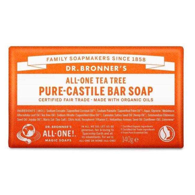 Dr Bronners Barsoap tea tree 140 Gram