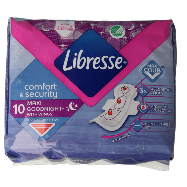 Libresse maxi goodnight 10 Stuks