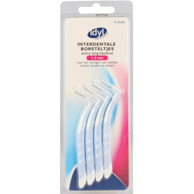 Szczoteczka międzyzębowa XL uchwyt 1,9 mm, 4 sztuki