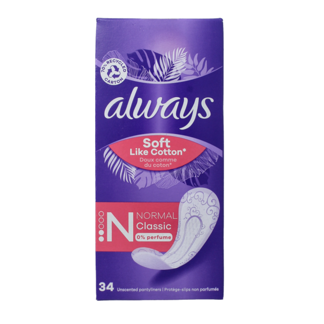 Always Dailies Salvaslips Normal 34 unidades