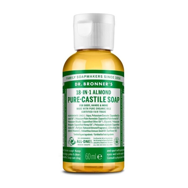 Sapone Liquido Dr. Bronner's Mandorla 60 Millilitri