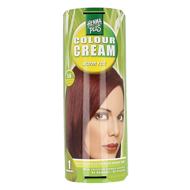 Crema Colorante Henna Plus 5.6 Rosso Caldo 60 Millilitri