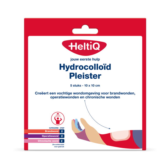 Hydrocolloid pleisters 10 x 10cm 5 Stuks