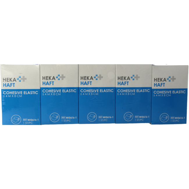 Hekahaft Cohesive Bandage 4m x 8cm 5 Pack