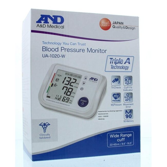 Upper arm blood pressure monitor, 1 piece