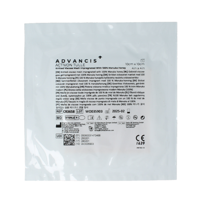 Advancis Activon manuka gaasverband 10 x 10 1 Stuks