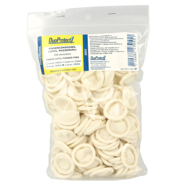 Duoprotect Nakładki ochronne na palce rozmiar XL 200 sztuk