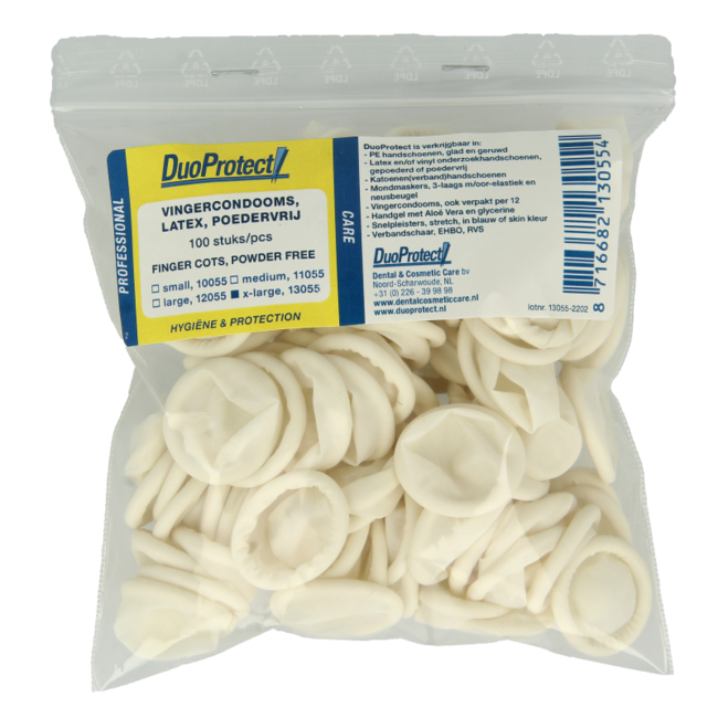 Duoprotect Finger Cots Size XL 100 Pieces