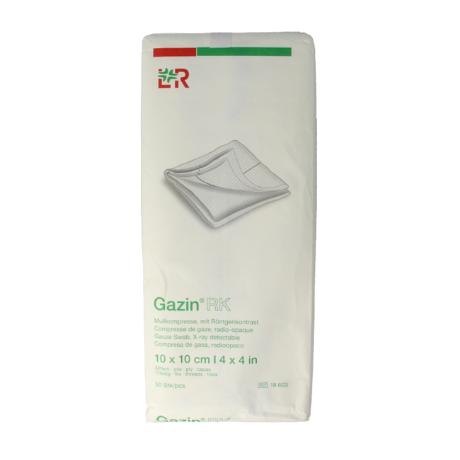 Gazin Gauze Swabs 10 x 10 cm Non-Sterile 17-thread 32-ply 50 Pieces
