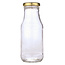 Helios Holland Bouteille à jus en verre 250ml avec couvercle twist-off doré 16 pièces