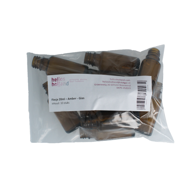 Frasco de vidrio ámbar de 20 ml (10 unidades)