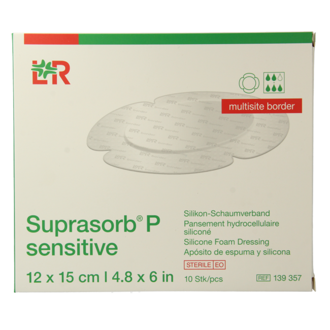 Suprasorb P sensitive multisite 12 x 15, 10 Stück
