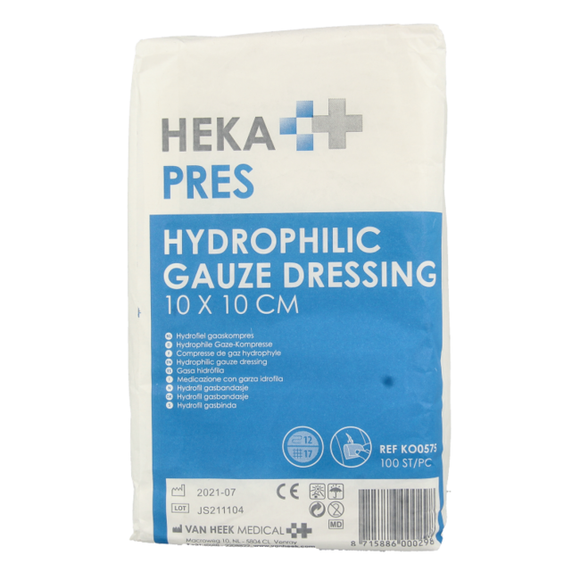 Hydrophilic Gauze Swabs 10 x 10cm 100 Pieces