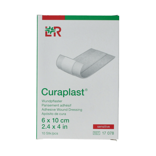 Curaplast Sensitive wondpleister 10cm x 6cm 10 Stuks