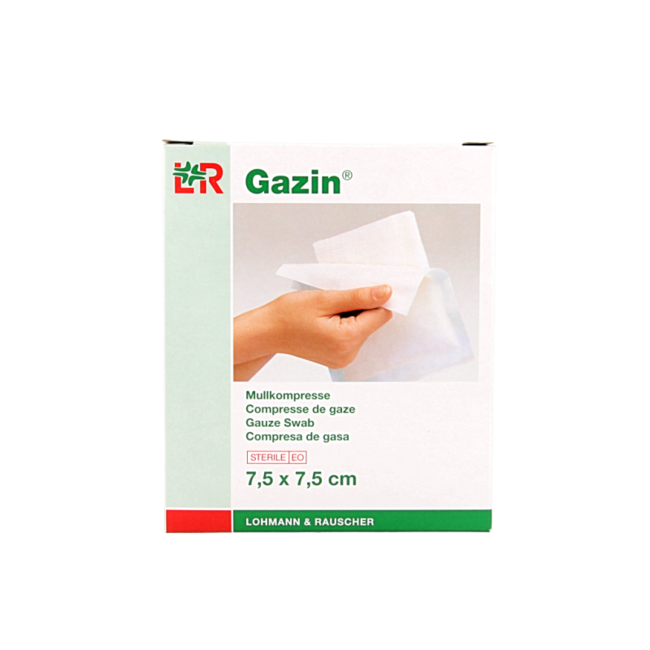 Compresse de gaze 7,5 x 7,5 stérile 5 x 2 10 pièces