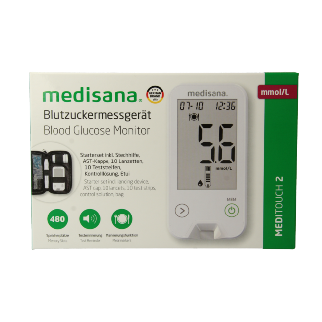 Medisana MediTouch 2 Blood Glucose Monitor USB 1 Piece