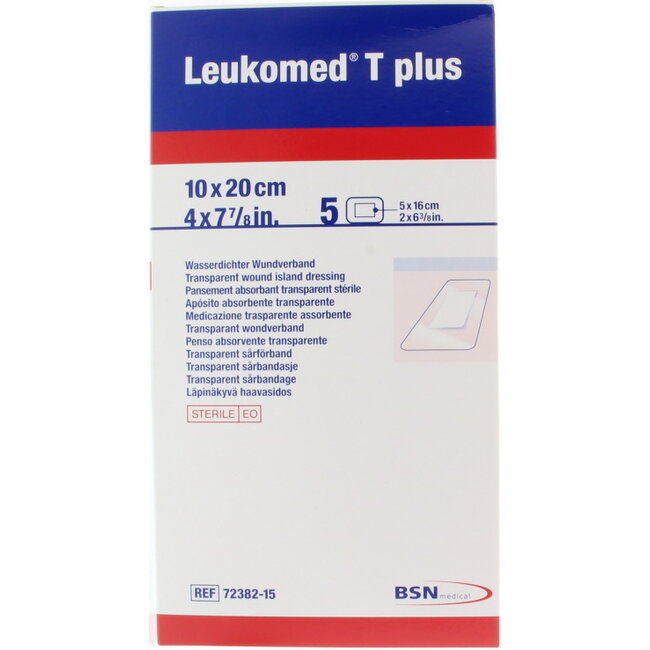 Leukomed Transparant wondverband T plus 10.0 x 20cm 5 Stuks