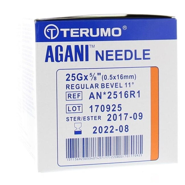 Igła iniekcyjna Terumo 0,5 mm x 16 mm, 100 sztuk