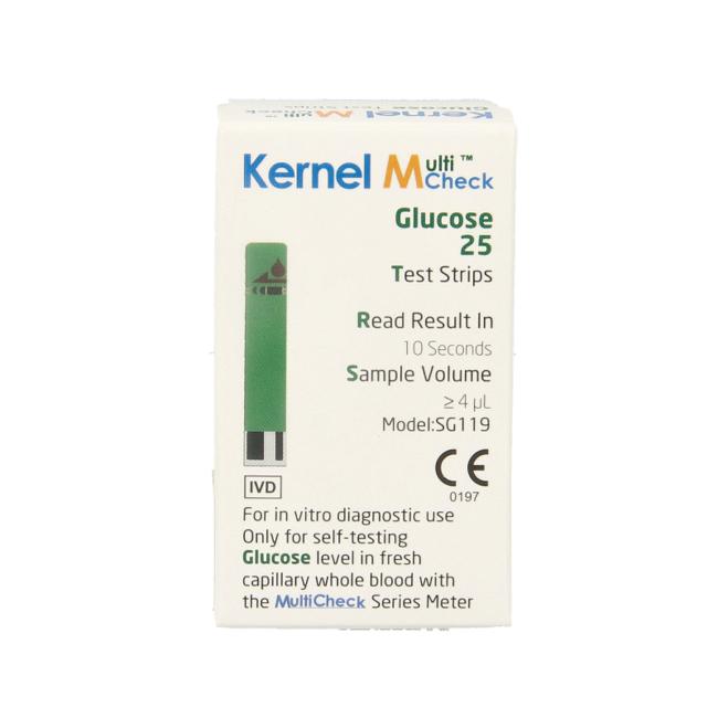 Multicheck glucose strips 25 Stuks