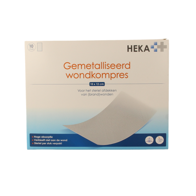 Heka Small Metallised Wound Dressing 10 x 12cm Sterile 10 Pieces