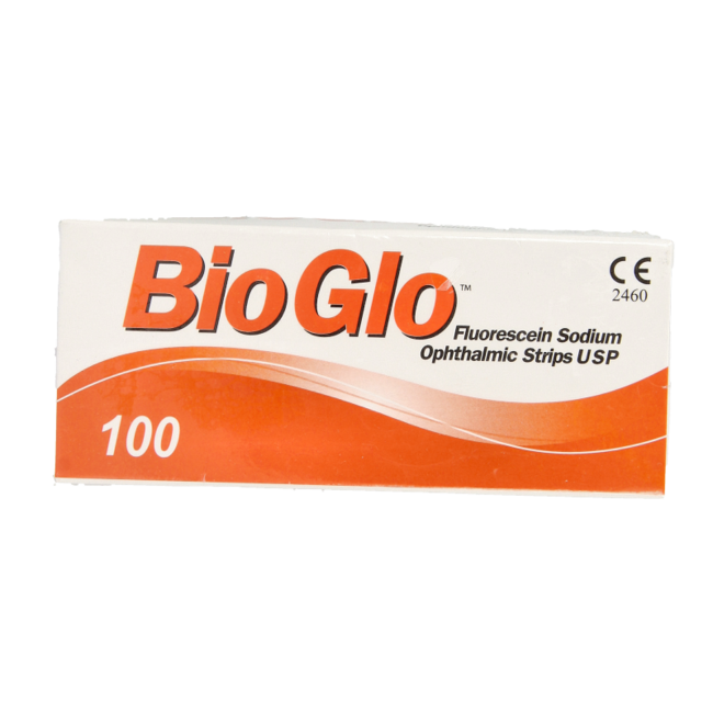 Tiras de fluoresceína Bausch & Lomb Bio glo, 100 unidades