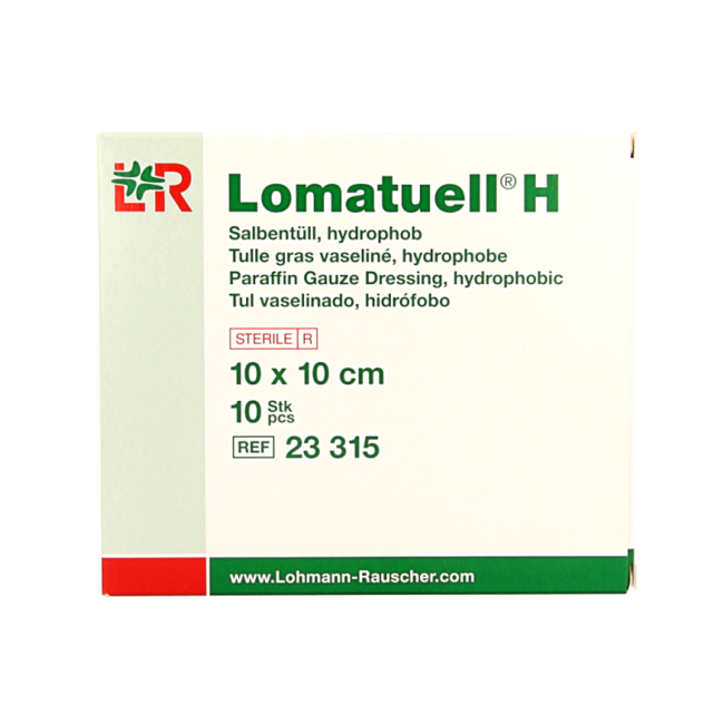 Lomatuell H gaasverband 10cm x 10cm 10 Stuks