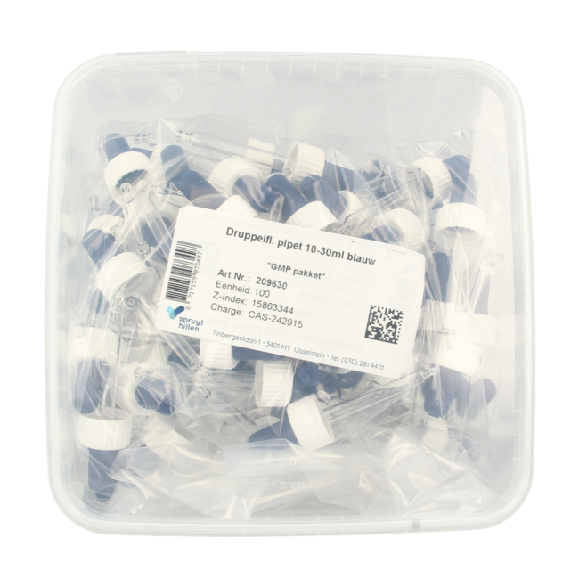 Spruyt Hillen Dropper bottle pipette 10 - 30ml blue 100 pieces