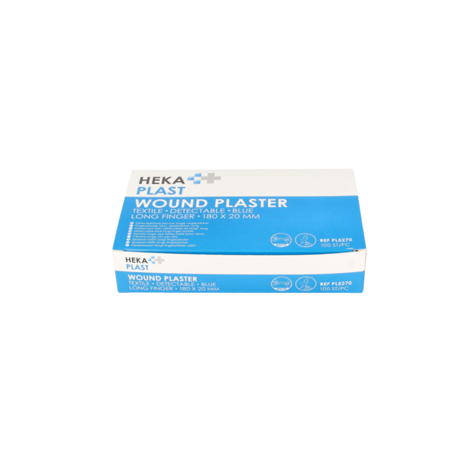 Apósito para dedos detectable Hekaplast 180 x 20 HACCP 100 unidades