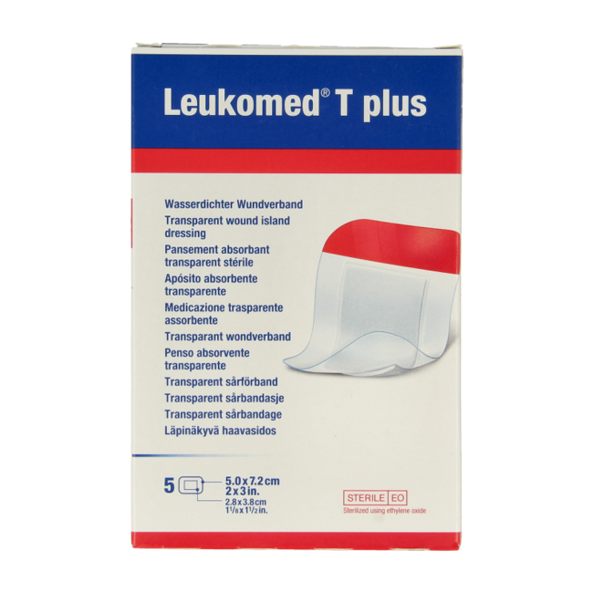 Leukomed Przezroczysty opatrunek T plus 5 cm x 7,2 cm, 5 sztuk