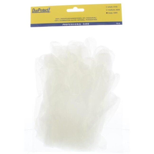 Duoprotect Guante de vinilo sin polvo talla L 10 unidades