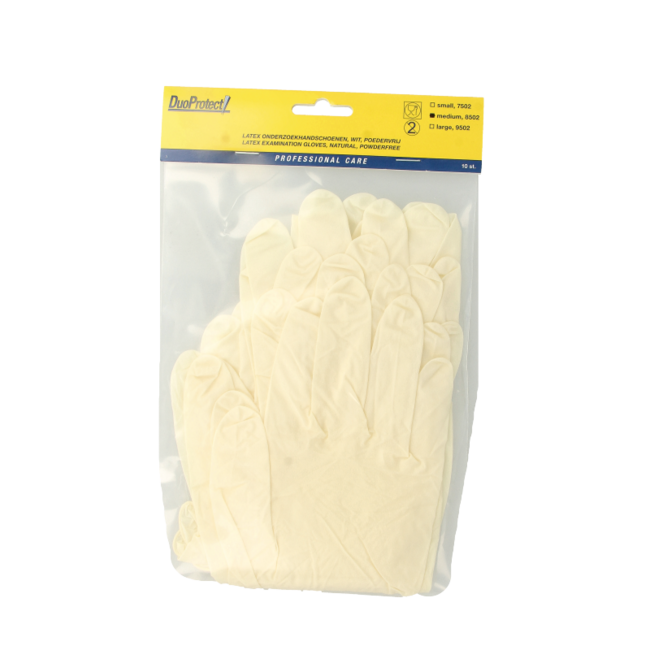 Latex gloves powder-free medium 10 pieces