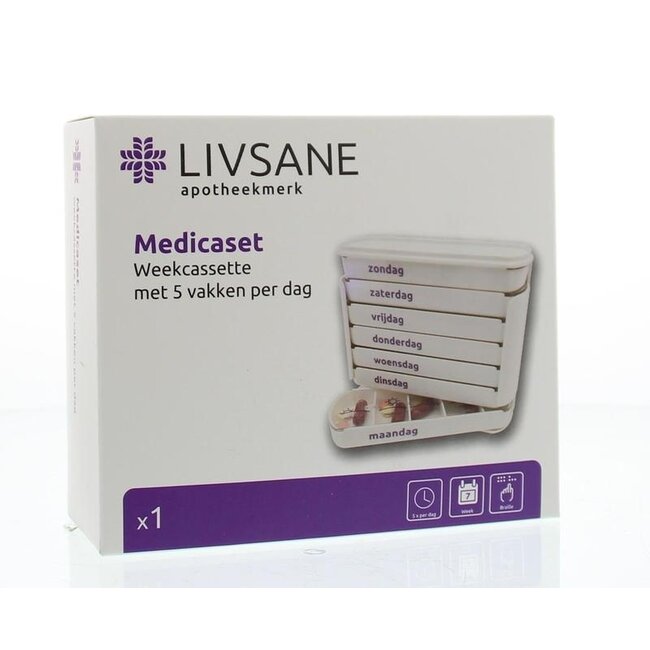 Medicaset portapillole bianco 5 scomparti Braille 1 Pezzo