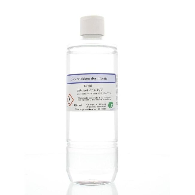 Orphi Alcohol ethanol 70% klepdeksel 10% isopropanol 500 Milliliter