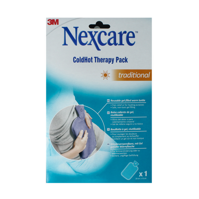 Nexcare Kühl- und Wärmflasche Cold Hot, traditioneller Samtbezug, mit Gel gefüllt, 1 Stück