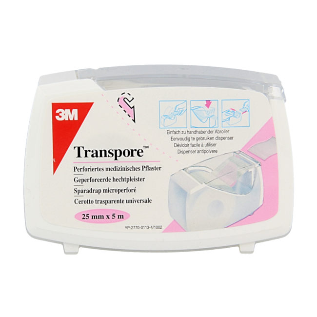 Sparadrap 3M Transpore 5 m x 25 mm 1 unité