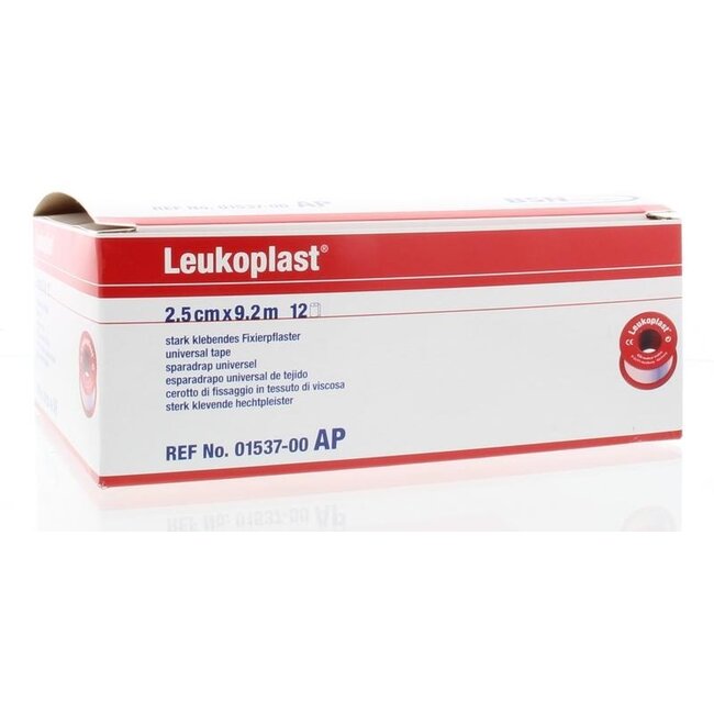 Leukoplast Nastro Adesivo per Fissaggio 9.2m x 2.5cm color pelle, 12 Pezzi