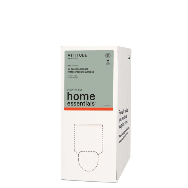 Recharge Nettoyant tout usage Attitude orange et sauge - 2 litres