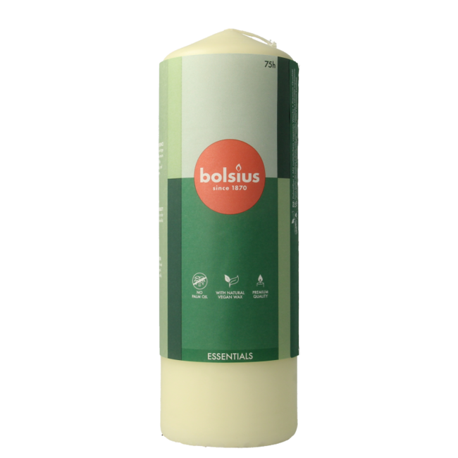 Vela de pilar Bolsius 200/68 perla suave 1 unidad