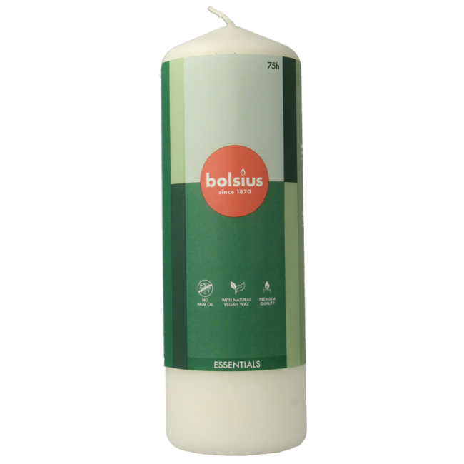Candela a Colonna Bolsius 200/68 Bianco Nuvoloso (1 Pezzo)