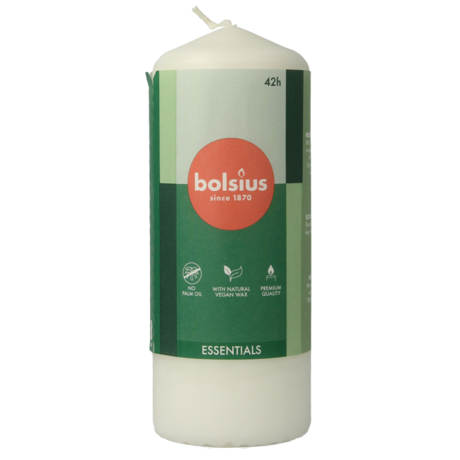 Świeca pieńkowa Bolsius 150/58, mleczna biel, 1 sztuka