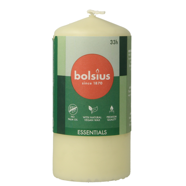 Candela a Colonna Bolsius 120/58 Perla Tenue, 1 Pezzo