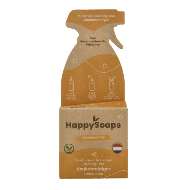 Happysoaps Tabletki czyszczące do kuchni, ziołowa świeżość, 3 sztuki
